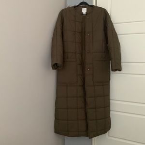 H&M Quilted Coat - Olive Green